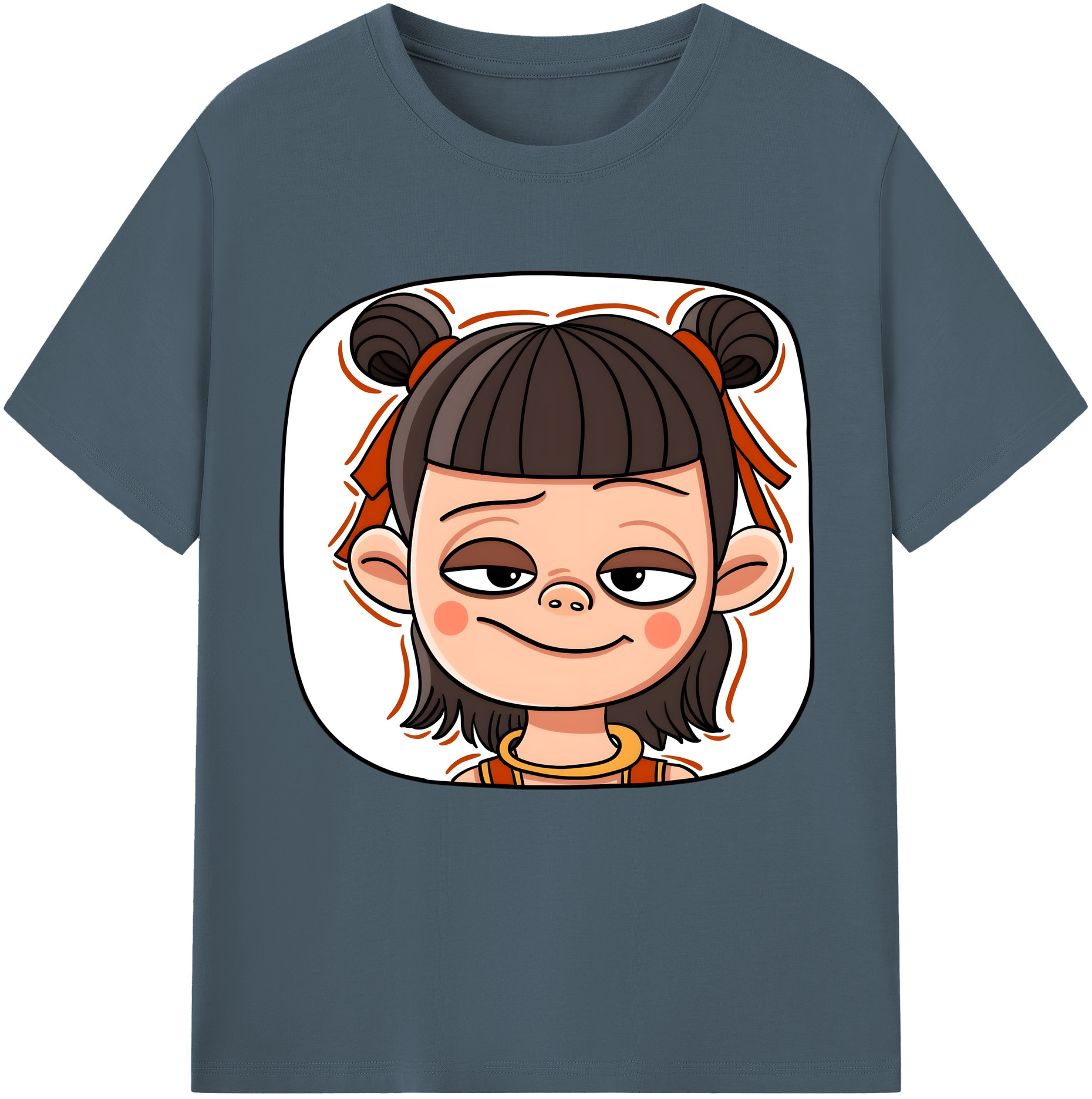 （画像用） Ne Zha 2 ナタ 魔童の大暴れ 綿100％半袖Tシャツ（フロントプリント）